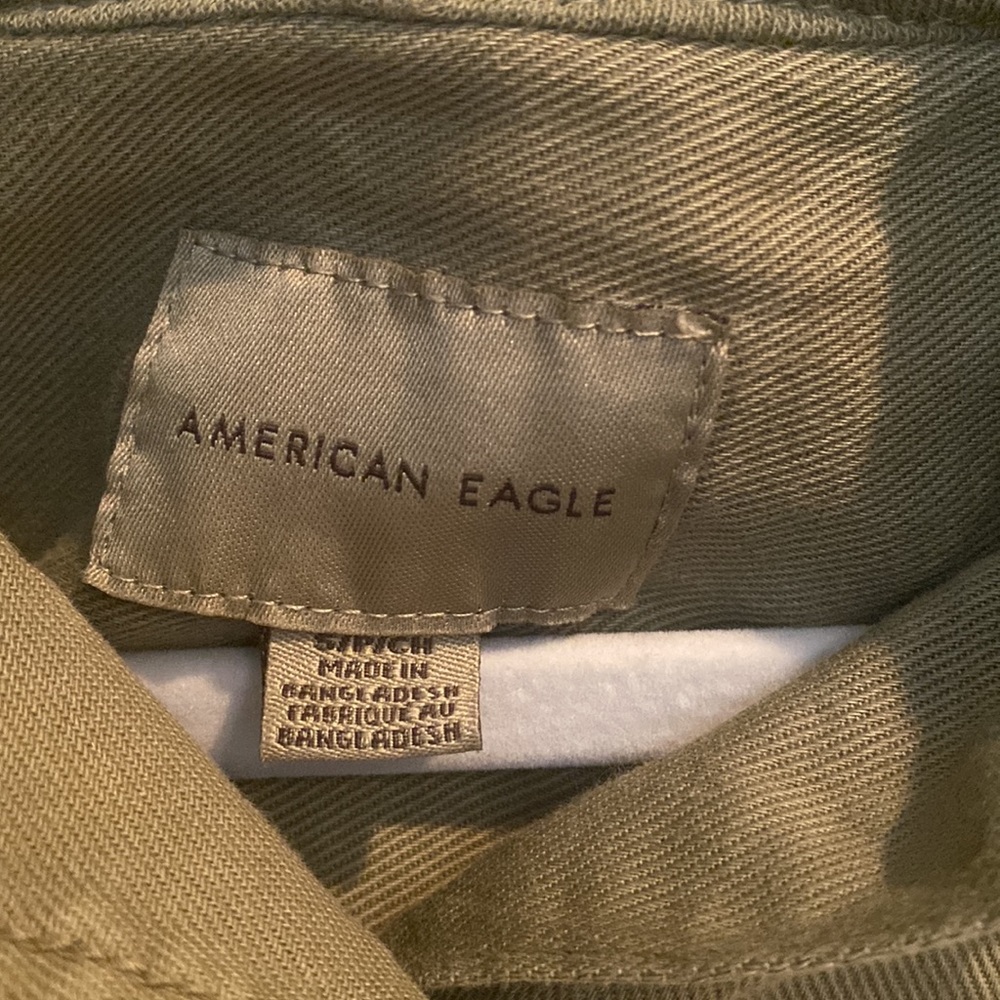 American Eagle Hooded Button Down. Olive Green. S… - image 2